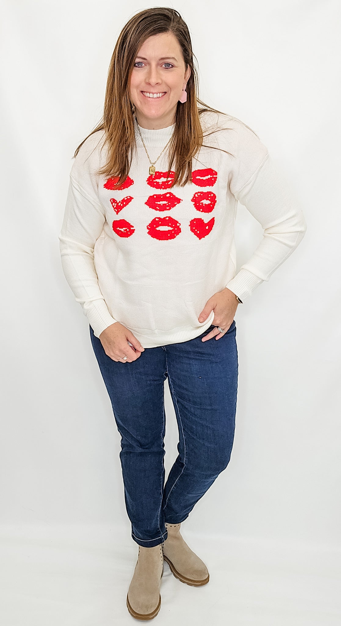 Kissy Hearts Knit Sweater - Variety