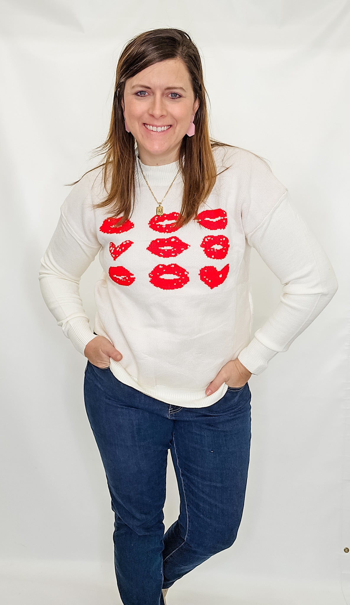 Kissy Hearts Knit Sweater - Variety