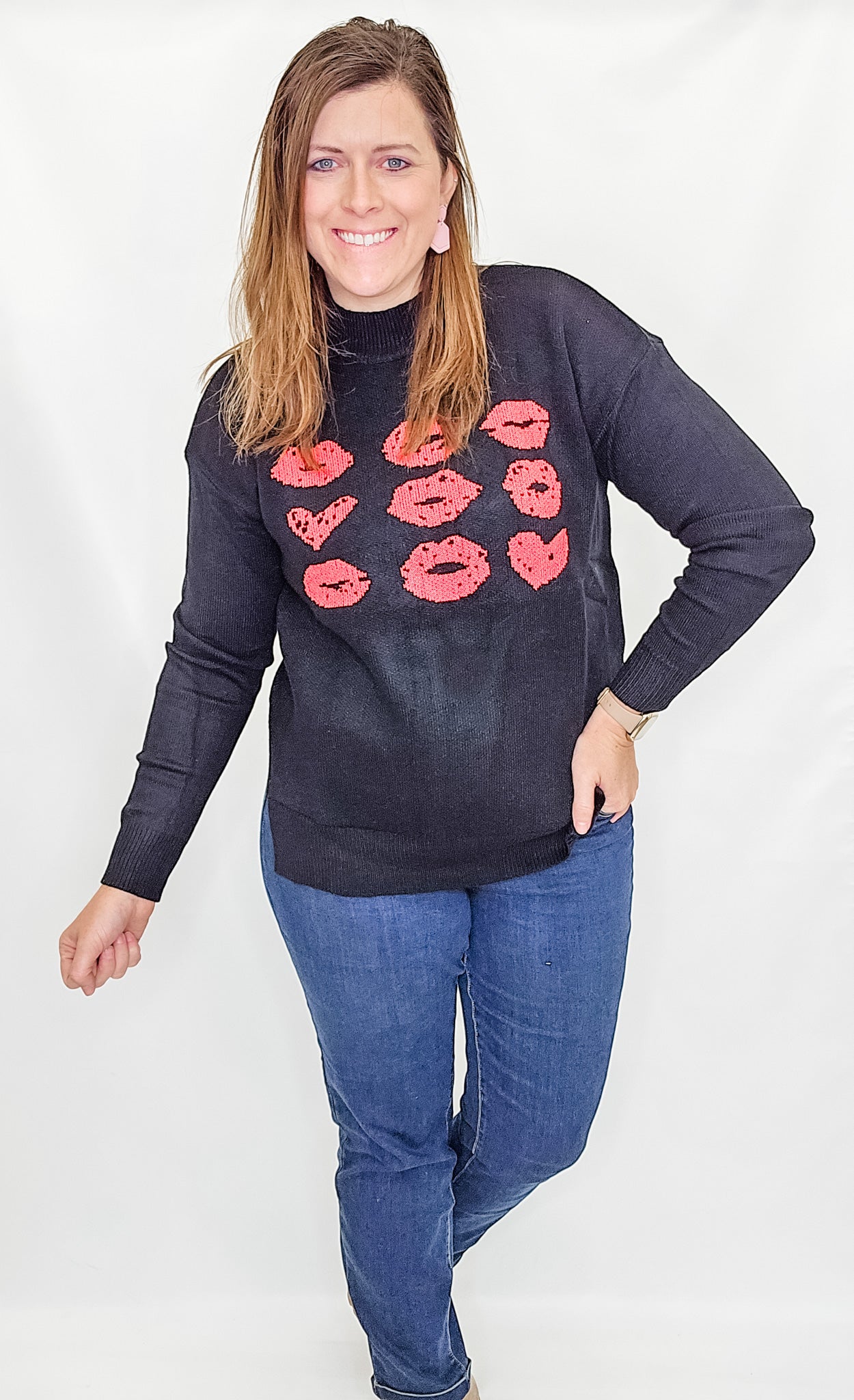 Kissy Hearts Knit Sweater - Variety