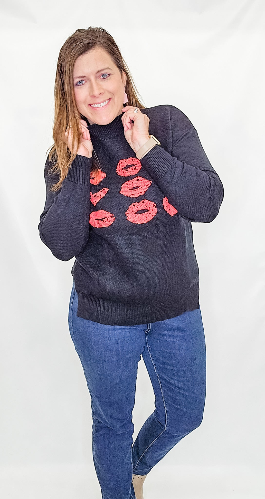 Kissy Hearts Knit Sweater - Variety