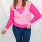 Pink Heart Mock Neck Sweater