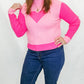 Pink Heart Mock Neck Sweater