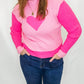 Pink Heart Mock Neck Sweater