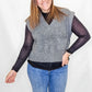 Charlie B Grey Sweater Vest with Frt Pocket