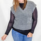 Charlie B Grey Sweater Vest with Frt Pocket