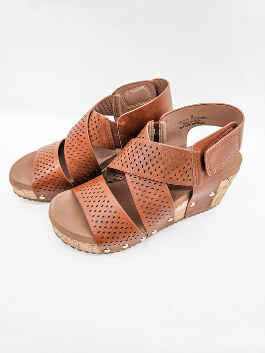 Corkys Cognac Guilty Pleasure Wedge Sandals