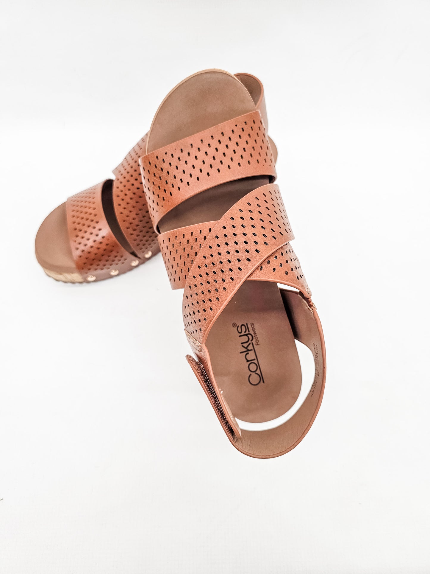 Corkys Cognac Guilty Pleasure Wedge Sandals