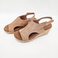 Corkys Camel Faux Suede 2 Carley Wedge Sandals