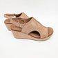 Corkys Camel Faux Suede 2 Carley Wedge Sandals