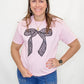 Lace Bow, Pink Graphic Tee