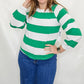 Tribal Green & White Stripe Long Sleeve