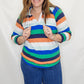 Tribal Blue, Orange & Green Casual Hoodie