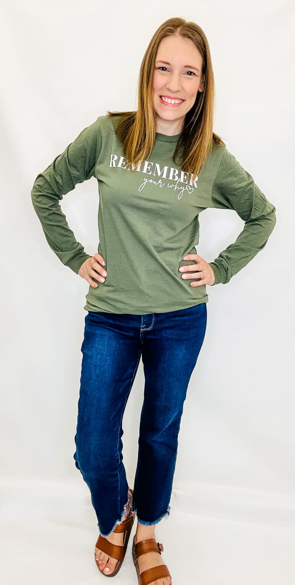 Remember Your Why Olive Graphic Long Sleeve