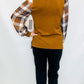 Multiples Tobacco & Check Sweater Blouse