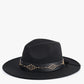 Jen & Co Glinda Grommet Trim Wide Brim Fedora