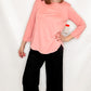 Multiples Blush, Three-Quarter Sleeve Tulip Hem Top