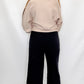 Charlie B Black Side Zipper Wide Leg Pants