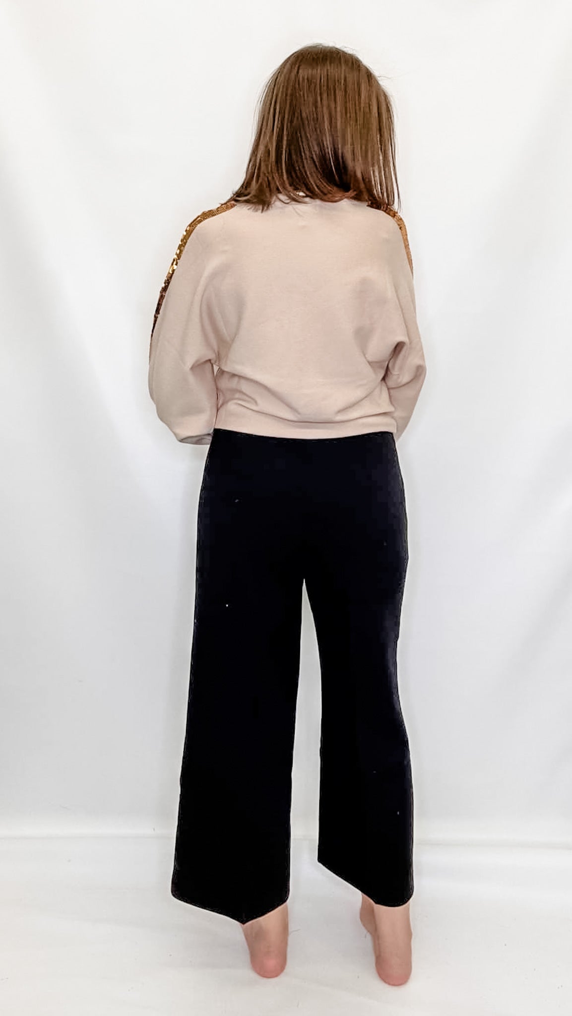 Charlie B Black Side Zipper Wide Leg Pants