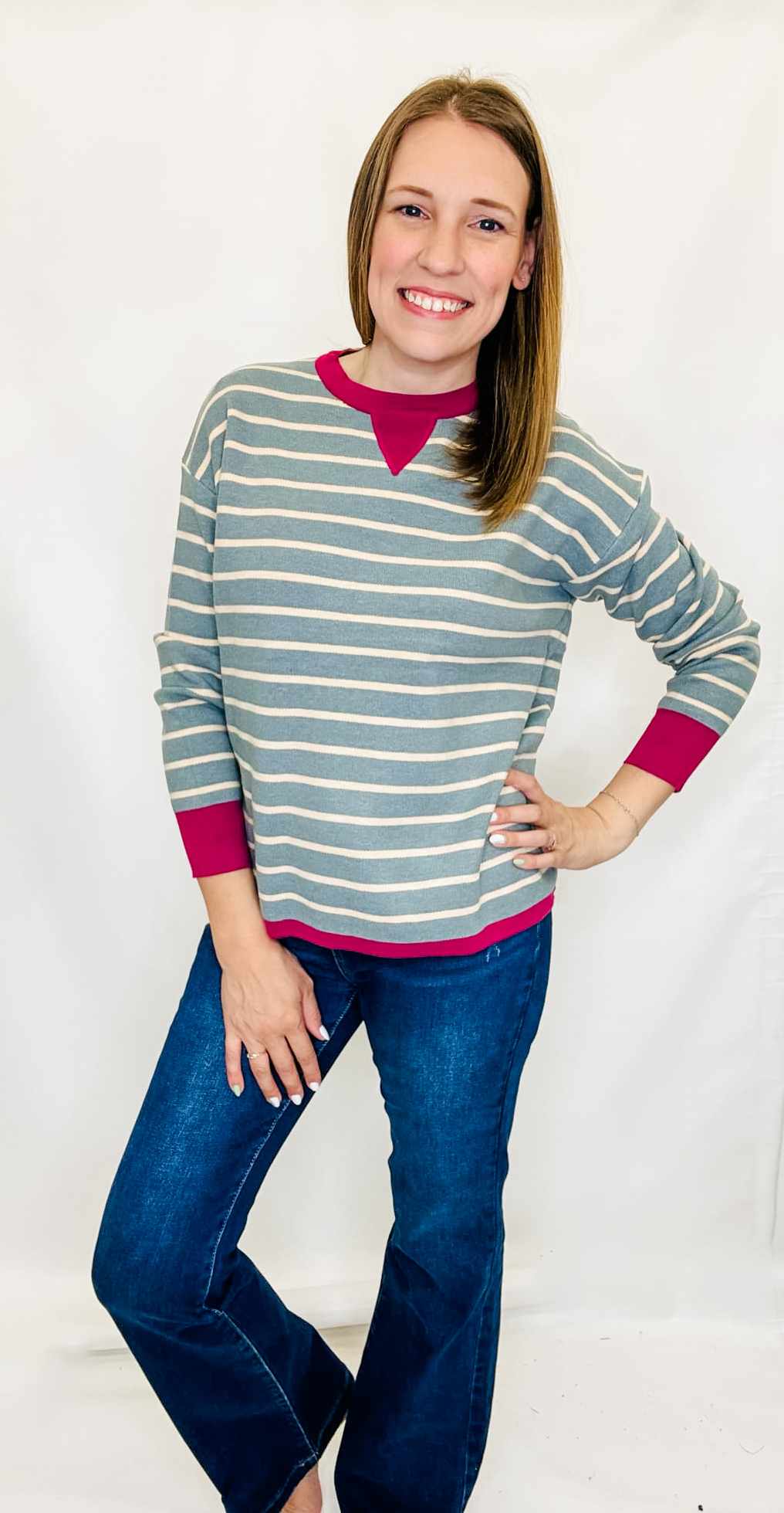 Purple & Blue Striped Sweater