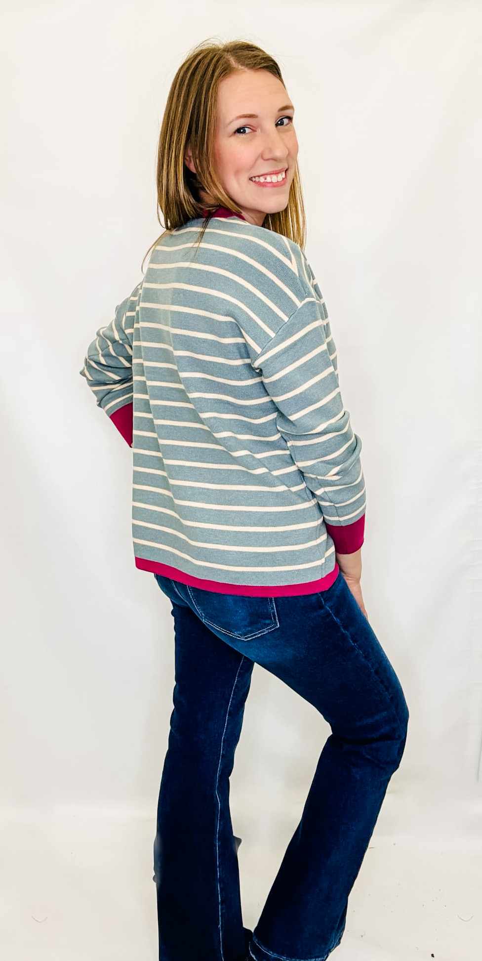 Purple & Blue Striped Sweater