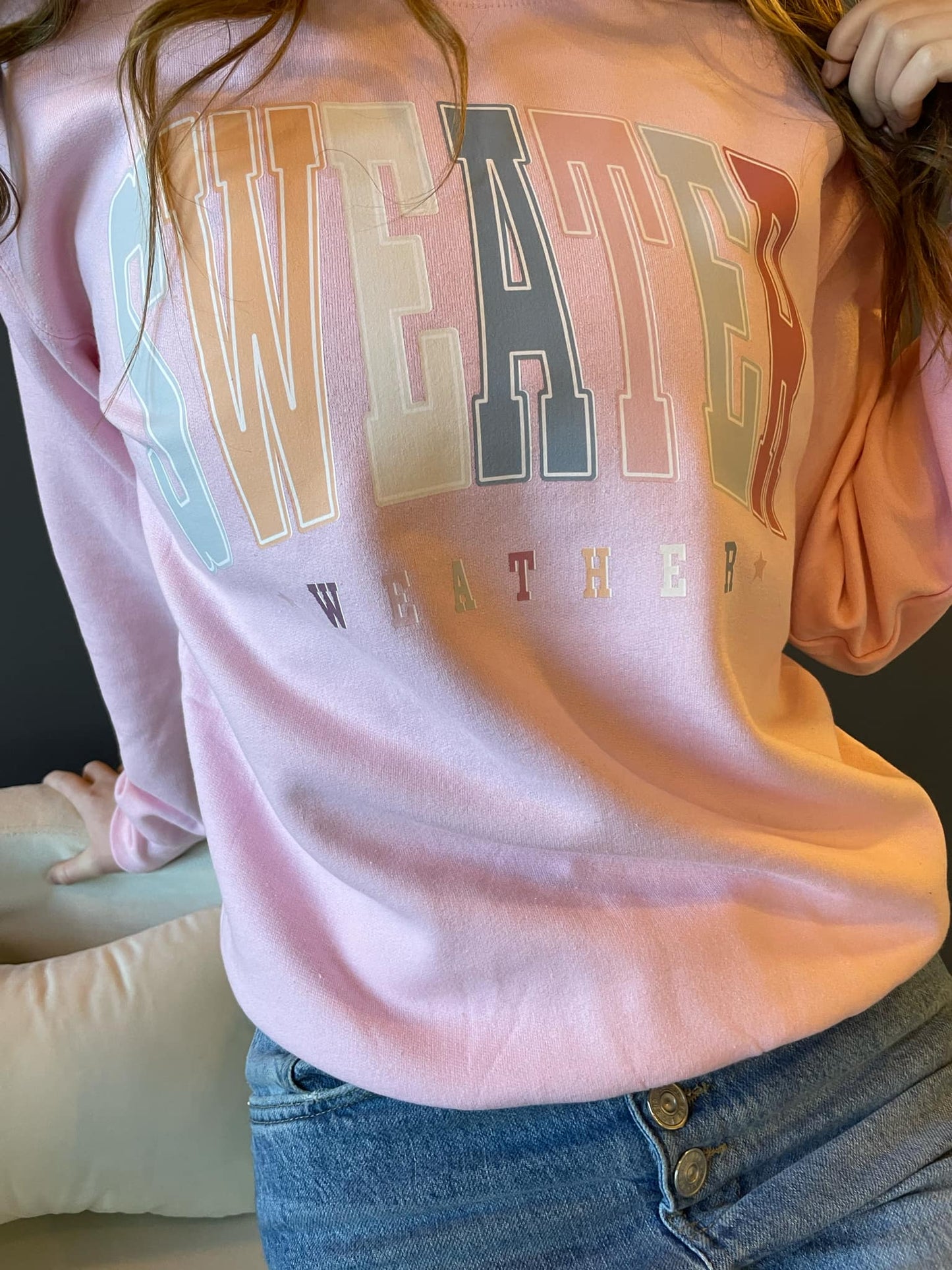 Pre-Order: Sweater Weather Lt Pink Sweatshirt