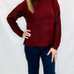 Charlie B Cabernet Net Stitch Sleeve Sweater