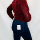 Charlie B Cabernet Net Stitch Sleeve Sweater