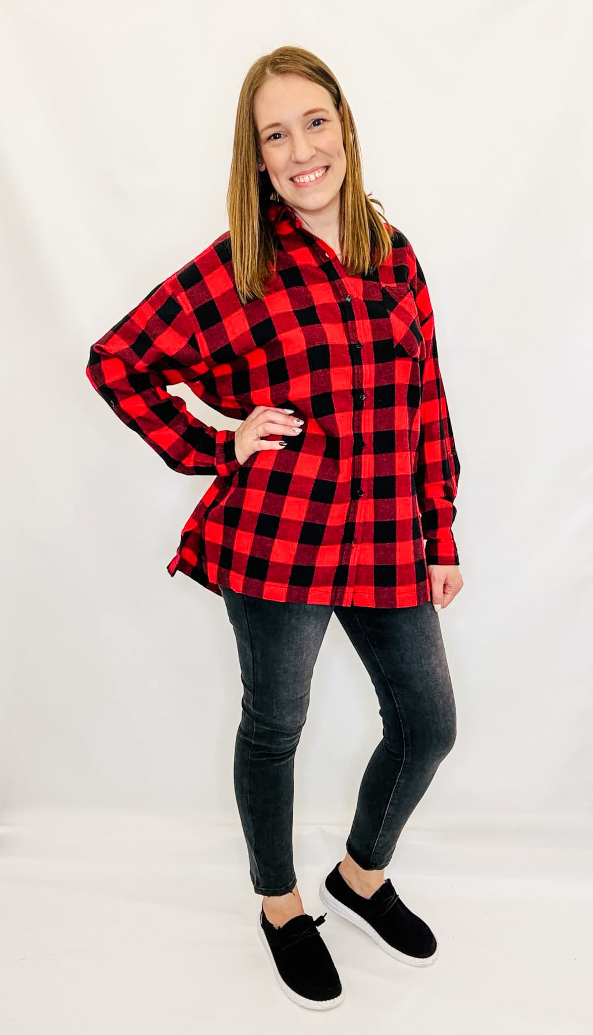 Panache Buffalo Plaid Oversized Shirt