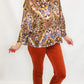 Tribal Grape Dolman Sleeve Blouse