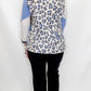 Multiples Cornflower & Leopard 3/4 Sleeve Top