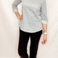 Multiples Sky Gray 3/4 Sleeve Top with Buttons