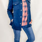 Blue & Pink Plaid Long Sleeve Top