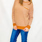 Camel Stripe Knit Crew Neck