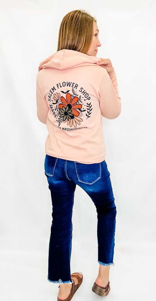 Salem Flower Shop Peach Zip Up Hoodie