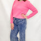 Pink V-Neck Lightweight Sweater