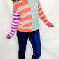 Neon Orange, Mint, & Purple Stripe Sweater