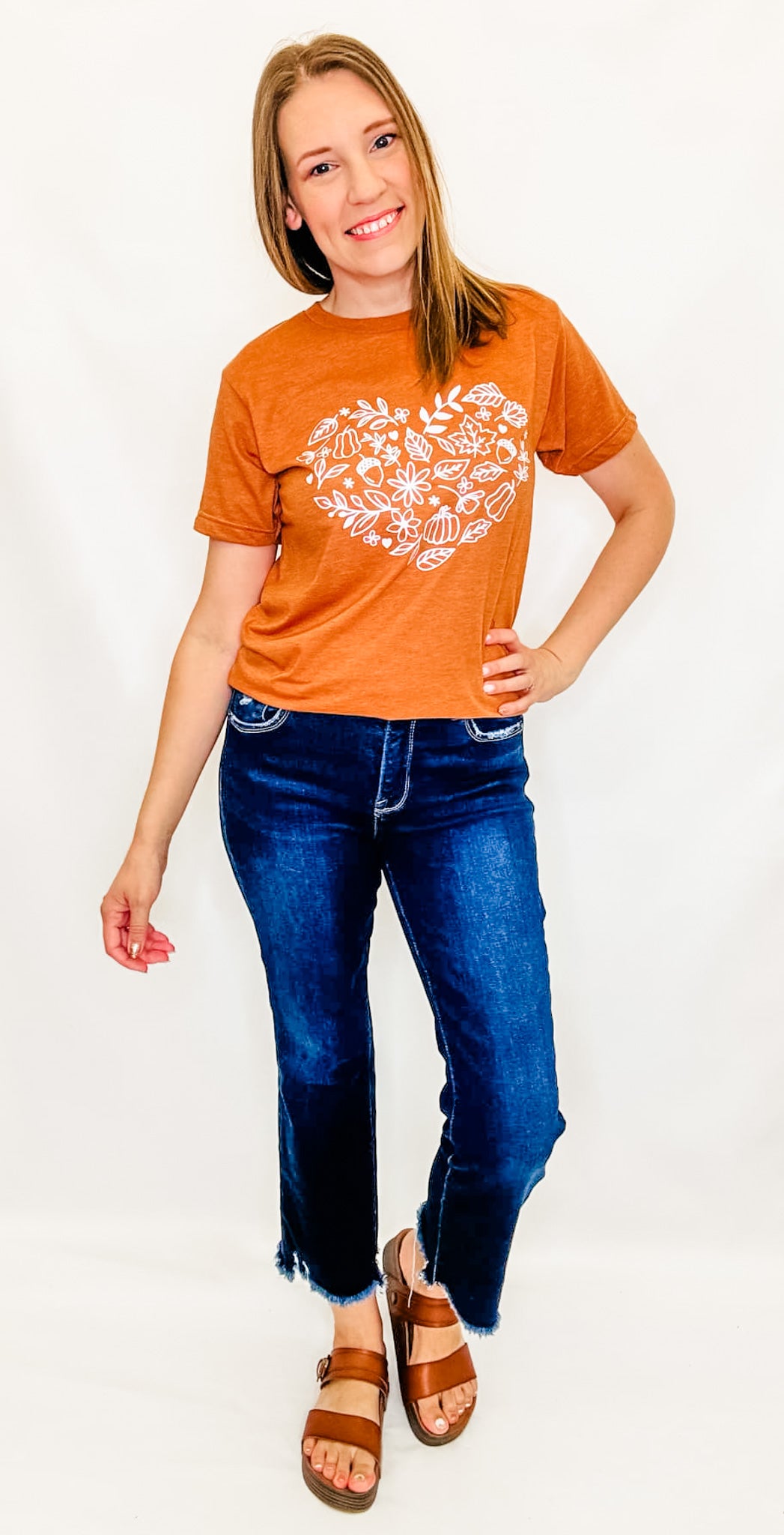 Fall Heart Rust Graphic Tee