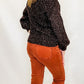 Tribal Coffee Bean Funnel Neck Sweater