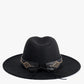 Jen & Co Glinda Grommet Trim Wide Brim Fedora