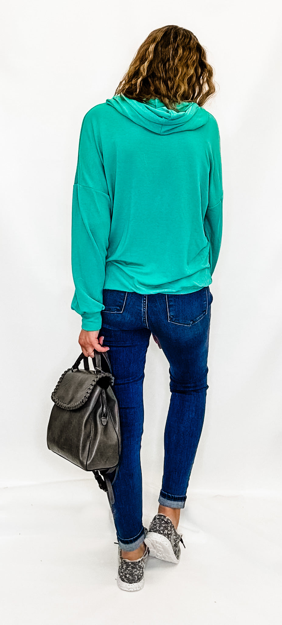 Teal Half Zip Lightweight Hoodie