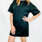 Black Quilted Shift Mini Dress