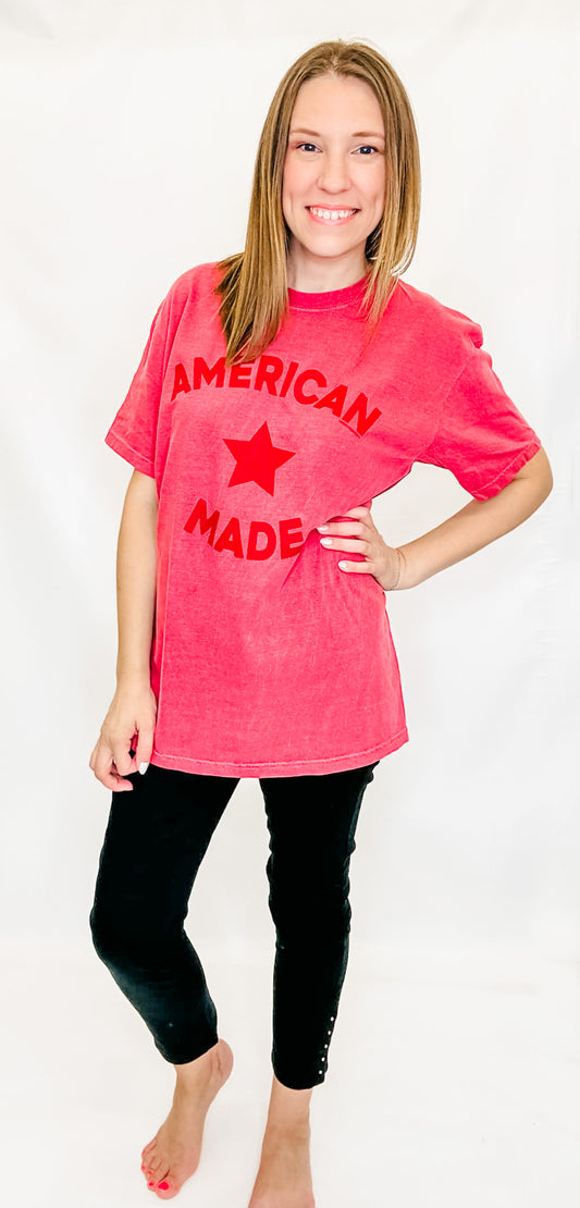 American Made Vintage Red Graphic Tee