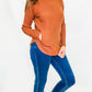 Charlie B Terracotta Sweater with Front Pockets