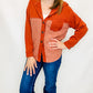 Rust Two-Tone Jacket with Hood