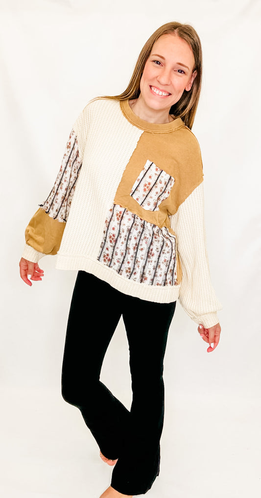 Brown Sugar & Cream Floral Long Sleeve