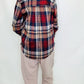 Rust & Navy Plaid Shirt Jacket