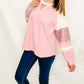 Pink Floral Waffle Knit Long Sleeve