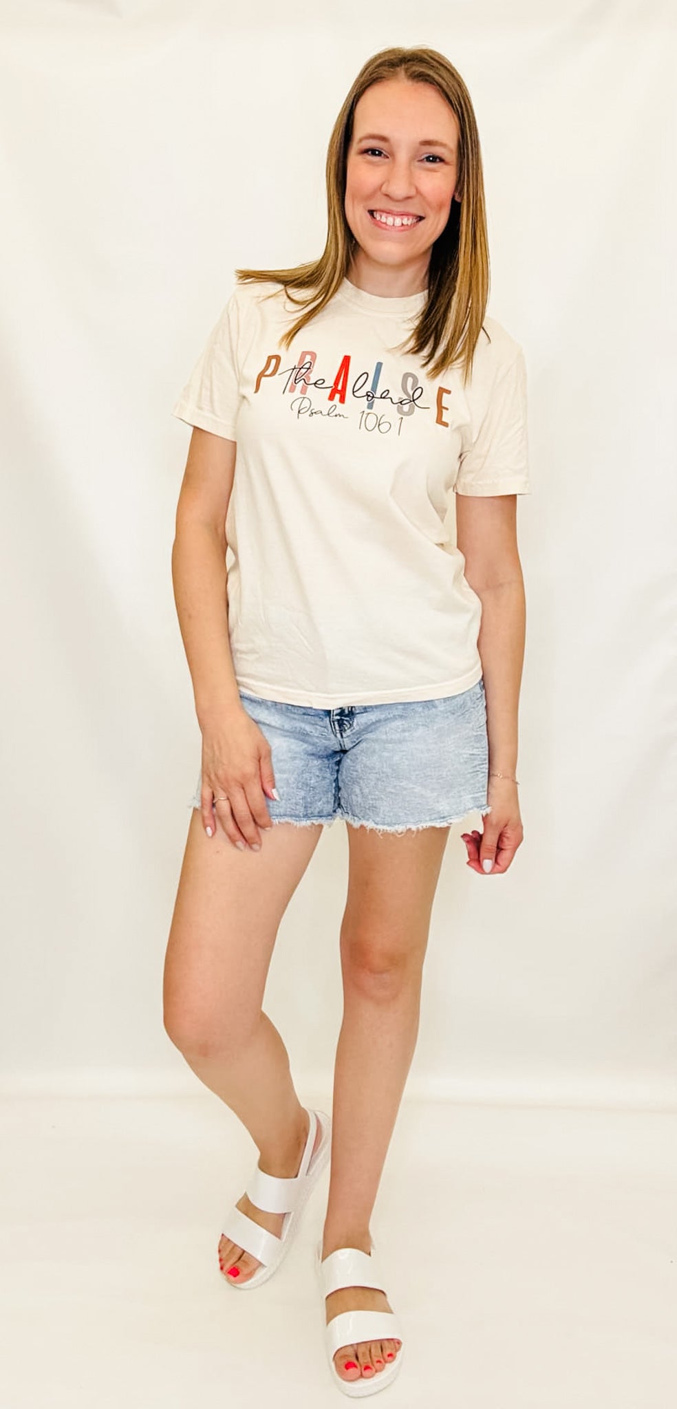 Praise the Lord Always Cream Graphic Tee