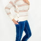 Charlie B Cream Striped Sweater with Buttons