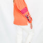 Coral & Tropical Stripe Crew Neck